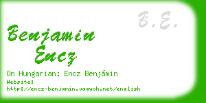 benjamin encz business card