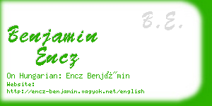 benjamin encz business card